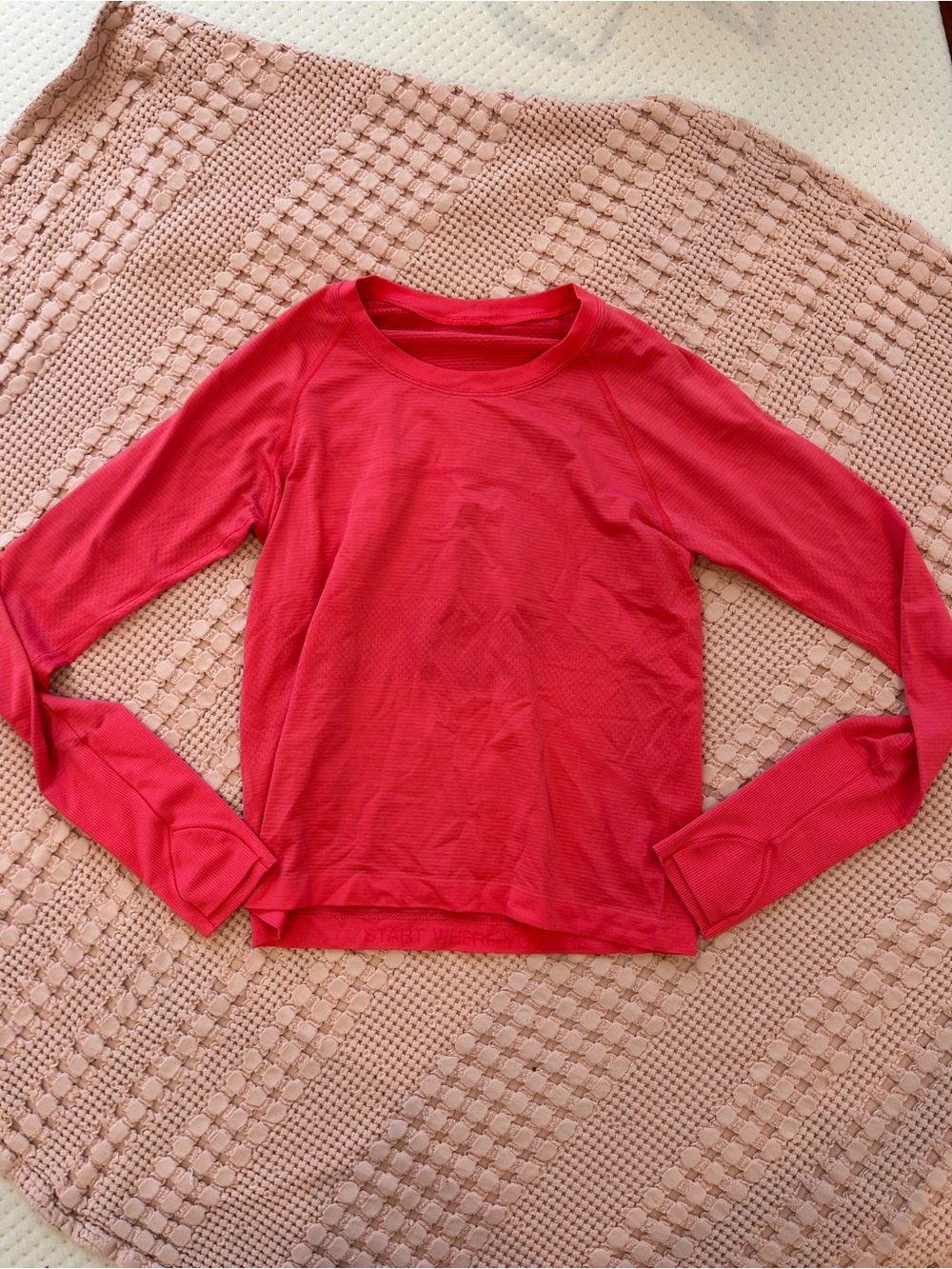 lululemon athletica Long Sleeve Crew Top - Coral Pink